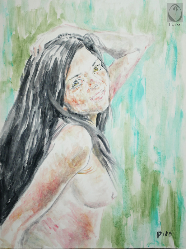 oil on paper - olio su carta di Piro